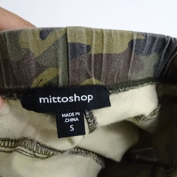Mittoshop Camo Skinny Pants Leggings Women Size S Zippered Ankle Elastic Waist - Picture 6 of 12